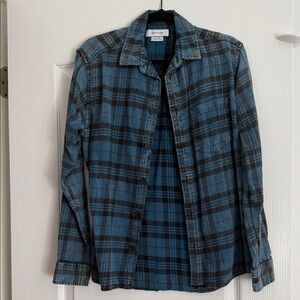 Urban Outfitters Teal & Black Plaid Button-Up